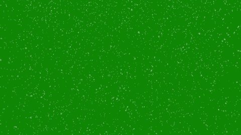 Realistic Snow Falling in Front of Green Screen. Winter Creative Background