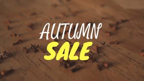 Digitally generated video of autumn sale concept 4k