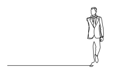 Cute Hand Drawn Animation Black Outline Stock Footage Video (100% 