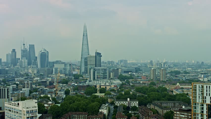 London Skyline Panorama Summer 2018, high angle