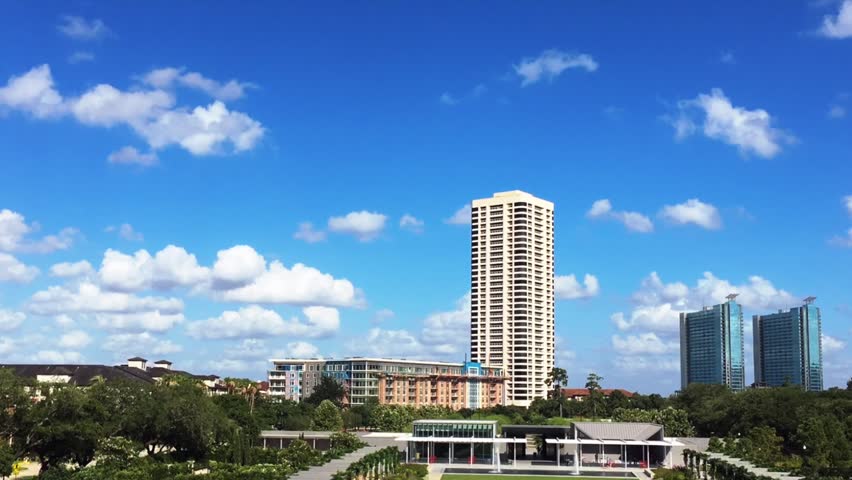 Herman Park Houston, Texas - Beautiful Timelapse. Wideshot cloud shadow.
