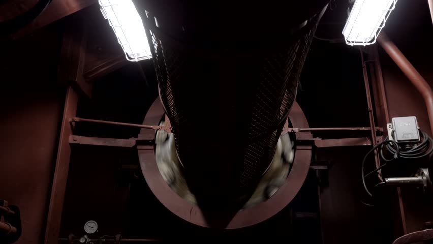 Propeller shaft of ship near deadwood