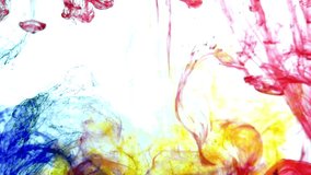 1920x1080 25 Fps. Very Nice Abstract Excellent Colorful Paint Spreads in Water Texture Video.