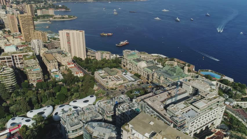 Monaco Monte Carlo city France sea town port yahts flats boats and casino