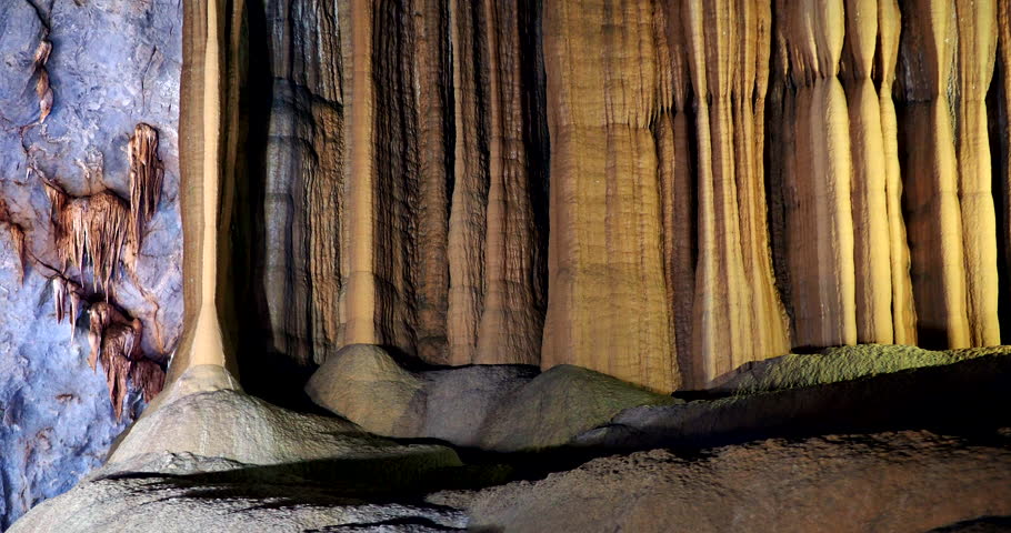 Rock formations at Paradise Cave in Phong Nha Ke Bang National Park, a UNESCO World Heritage Site in Quang Binh Province, Central Vietnam.