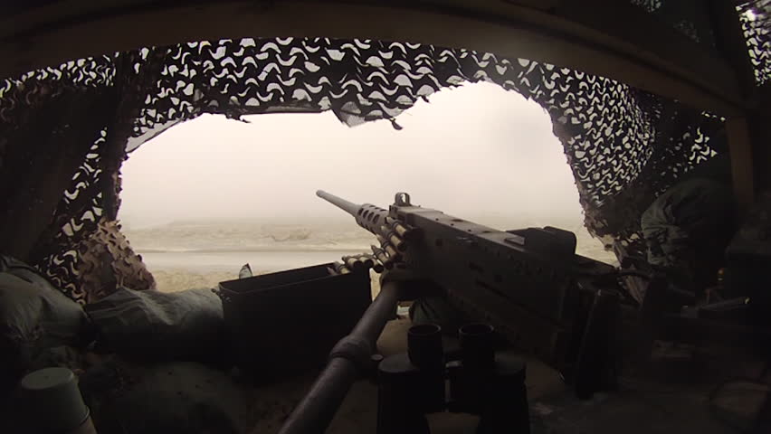 Sandstorm blowing heavily against the guard tower.