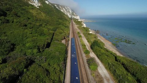 Following a train from above