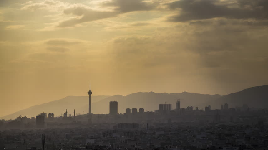 Beautiful 4K timelapse of Tehran(Capital of Iran) cityscape day to night. Tehran skyline with Milad tower. Royalty-Free Stock Footage #1016919664