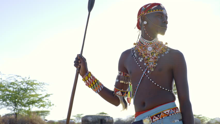 Samburu Warriors. Kenya. Royalty-Free Stock Footage #1016919988