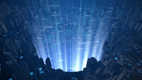 This motion graphic features a digital high-tech animations of sci-fi city buildings.This graphic is great to use as clip, or as a background. Drop your logo, text or titles on the background top. - Powered by Shutterstock - Get 15% off with code: PIKWIZARD15