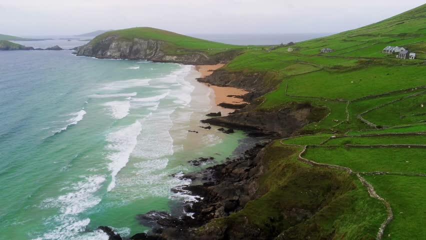 The green fields at Dunmore Head Dingle Peninsula