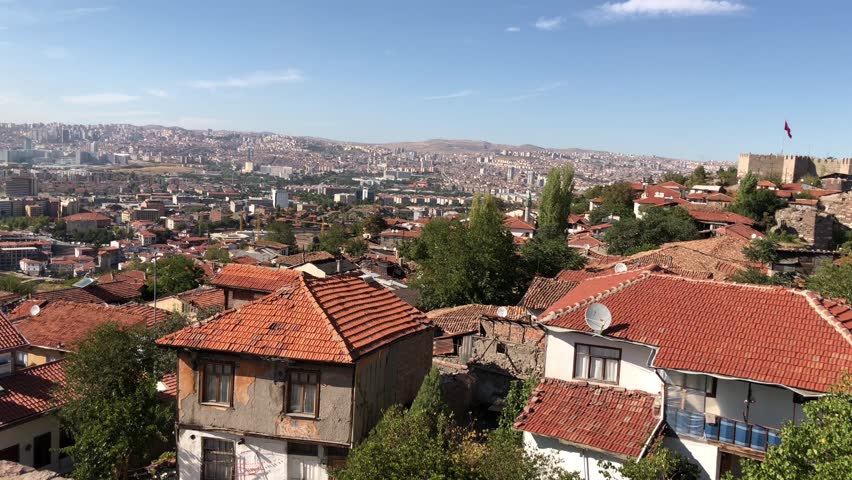 Ankara Castle and city view.