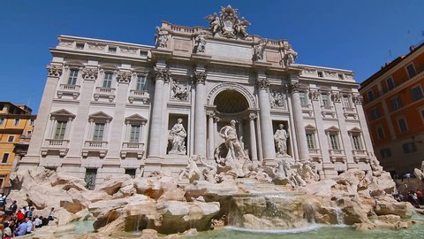 ROME, ITALY - CIRCA 2018: Fontana di Trevi or Trevi Fountain, a famous Baroque fountain and one of the most important landmarks of Rome