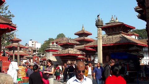 Kathmandu , Nepal - November KATHMANDU NAPAL, NOV 3, 2013: The Durbar Square on November 3, 2013 in Kathmandu, Nepal. Kathmandu Durbar Square was almost completely destroyed in the massive earthquake of 25 April, 2015.