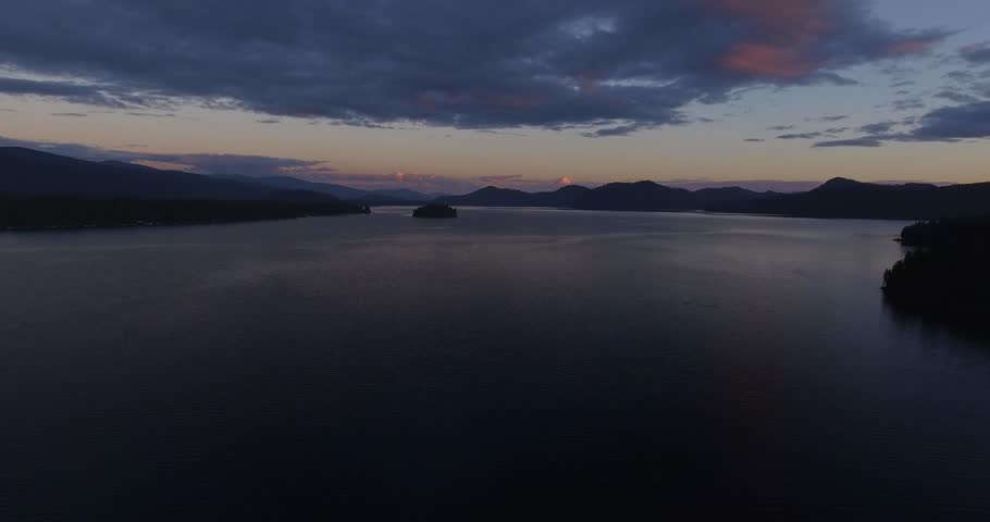 Lake evening aerial 01