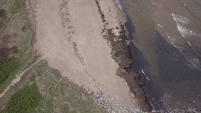 Drone video of beach in Atlantic Ocean