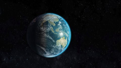 Earth Viewed with a slight eased wiggle for cinematic effect.  Rendered in AE, Exclusive to shutterstock