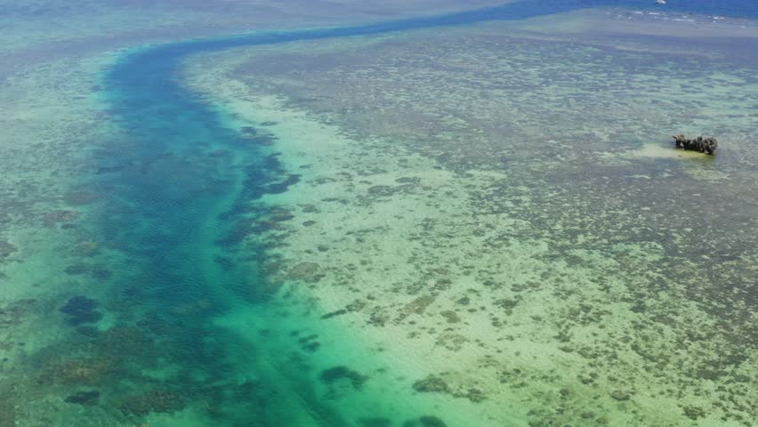 Top View Tropical Lagoon Sea Surface Stock Footage Video (100% Royalty ...