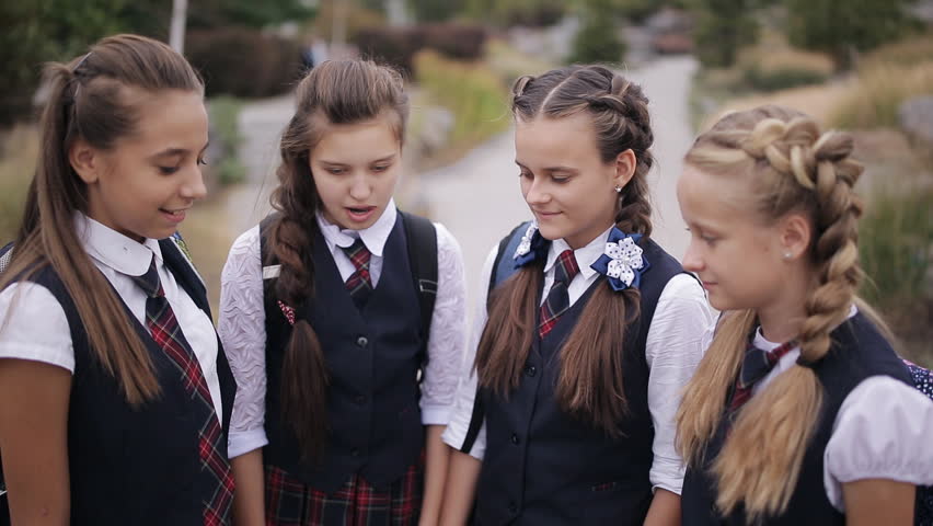 arm schoolgirls together one by unity Stock Footage Video (100% Royalty ...