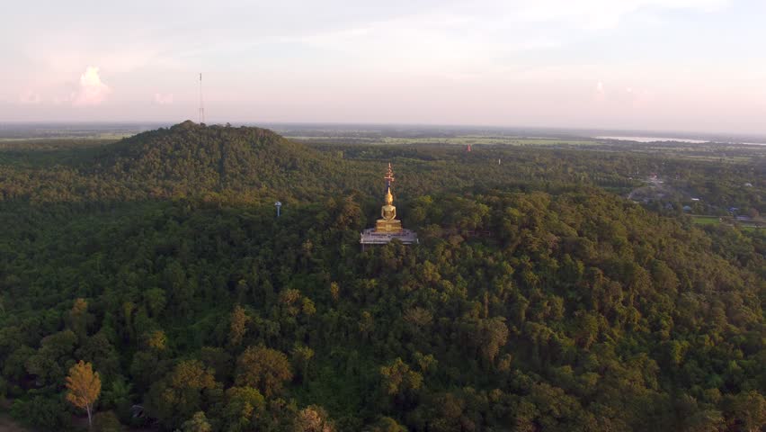 Buddha in Khao Kradong Forest Park, Buri Ram, Thailand Royalty-Free Stock Footage #1017010942