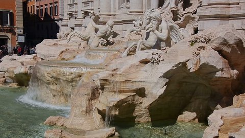 ROME, ITALY - CIRCA 2018: Fontana di Trevi (Trevi Fountain), a famous Baroque fountain and one of the most important landmarks of Rome