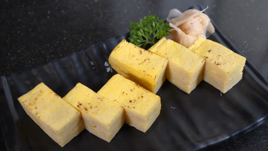 Japanese Tamagoyaki, Japanese Omelette Stock Footage Video (100%