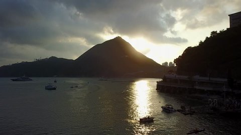 Hong Kong island beachs sunset Drone videos