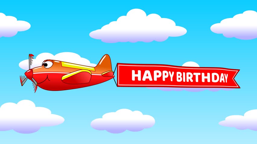Cartoon Airplane Towing Banner With Video De Stock 100 Libre De Droit Shutterstock