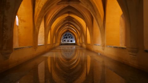 The baths of Dona Maria de Padilla, Alcazar of Seville. Andalusia, Spain.