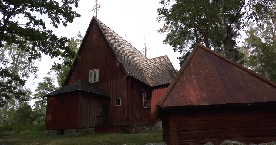 4K high quality summer day video of Helsinki Seurasaari Island surrounded by Baltic Sea, its park, open-air museum, historical buildings and attractions, in capital of Finland Suomi, northern Europe