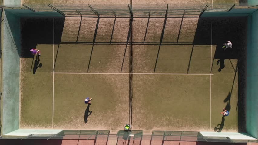 Padel match to doubles from the view of the drone | Shutterstock HD Video #1017065419