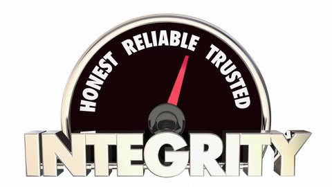 Integrity Honest Reliable Trusted Reputation Speedometer 3d Animation
