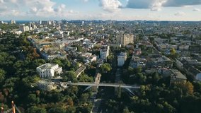 Odessa Ukraine city center. Vorontsov Palace and Teshin bridge. Eastern Europe. Aerial drone video footage.