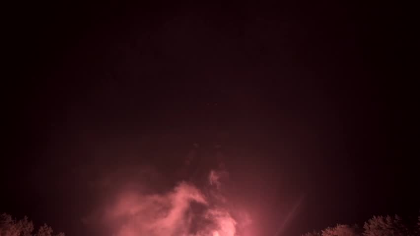 Fireworks in Dark Night Sky. Beautiful Performance of Colorful Firewroks | Shutterstock HD Video #1017100990