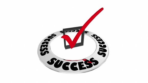Success Good Results Succeed Great Job Check Mark Box Word 3d Animation