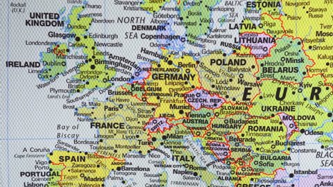 Map Western Europe Largest Cities Carefully Stock Vector (Royalty Free ...