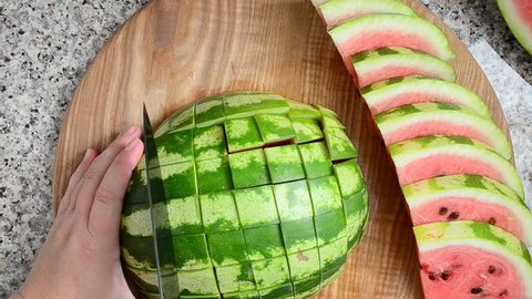 Cutting of watermelon.