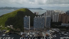 Hong Kong Aberdeen harbour drone videos