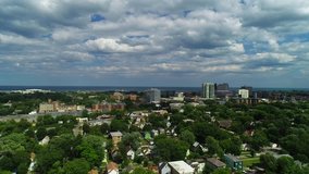 Aerial view of Evanston Township Skyline