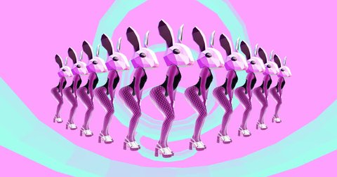 Fashion animation design. Sexy Dancing Bunny. Vanilla Party Pink vibes