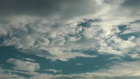 1920x1080 25 Fps. Very Nice Overcast Blue Sky and Cumulus Rain Clouds Time Lapse Video.