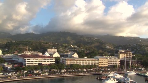 Puffy Cloud Time-Lapse Over Papeete, Tahiti (French Polynesia)