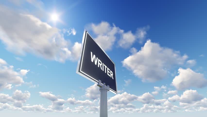 Writer Concept with Rotating Sign