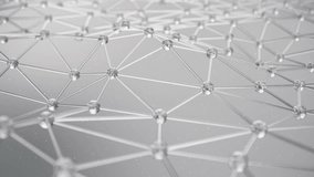 Slow motion of molecular structure at the level of atoms. Slow motion of triangular mesh with particles. Science concept - Powered by Shutterstock - Get 15% off with code: PIKWIZARD15