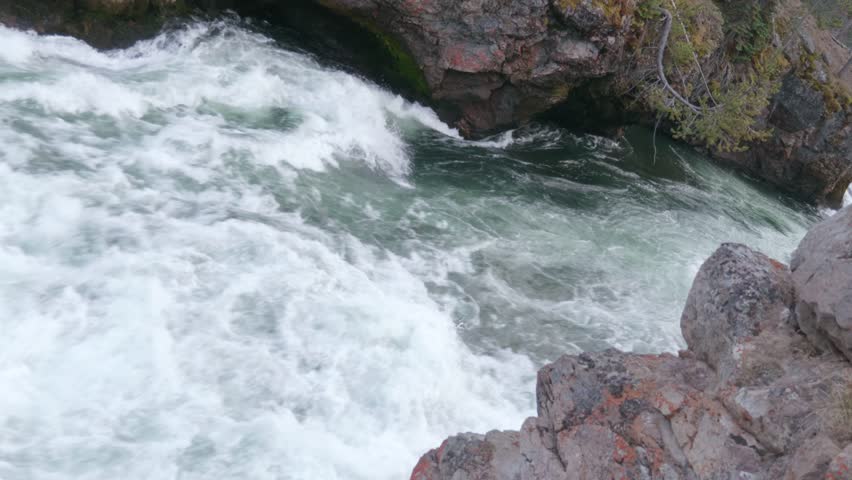 A beautiful shot of upper yellowstone falls in Yellowstone National Park Wyoming
