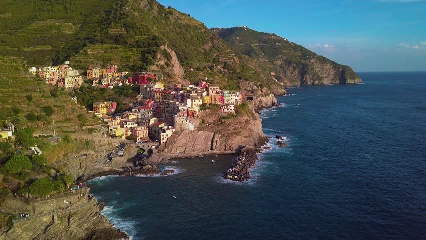 Manarola Village, Cinque Terre Coast of Italy. Manarola is a small town in the province of La Spezia, Liguria, northern Italy and one of the five Cinque terre attractions to tourist visiting Italy.