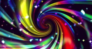 swirl abstract, spiral tunnel with bands of colorful and bright star lights. 4k 4096x2169, 60p.	

