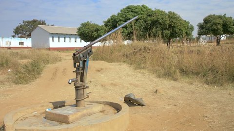 A Hand Pump Well at a Primary School in Zimbabwe, Africa