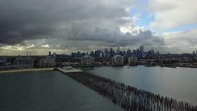 Melbourne, Princes Pier, Aerial Video