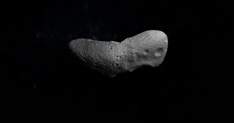 Eros. stone and elongated asteroid of the Amor group near to the Earth. Loop